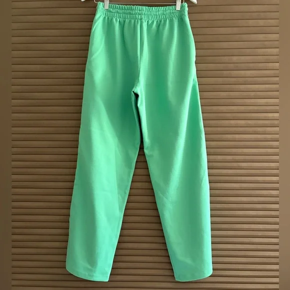Maje Green Track Pants with White Stripes